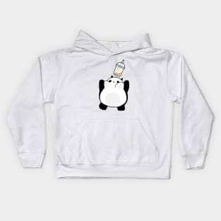 Little Panda Catching Boba! Kids Hoodie